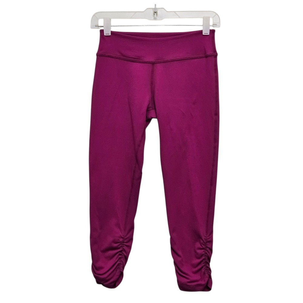 Beyond Yoga Leggings Womens Medium Magenta‎ Ruched Crop High Waist Yoga Pants